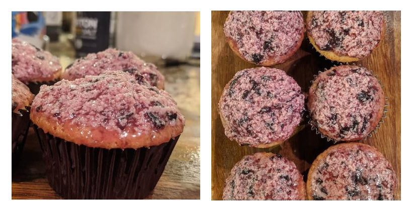 My first attempt at baking. Blueberry-cardamom cupcakes.